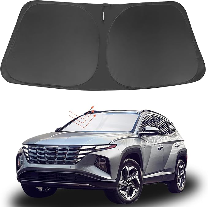 Front Windshield Sun Shade Foldable Car Front Window Sun Shade Windshield Shade Custom Fit for 2022-2025 2026 Hyundai Tucson Block UV Rays Heat Keep Cooler