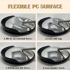 Convex Mirror - 12" Safety Mirrors for Garage, Warehouse, Pole-Mount Large Security Mirror for Driveway with Flexible PC Lens (12 Inch, Black)