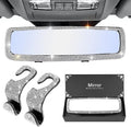 Bling Rear View Mirror Accessories with 2 PCS Car Seat Hooks for Headrest, Universal Bling Diamond Rear View Mirror Cover for Women ＆ Girls