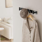 GWAAZXGZ Black Wall Mounted Coat Rack – 5 T-Shaped Pegs for Hats, Bags & Towels, Heavy-Duty Metal Rail for Entryway, Bathroom