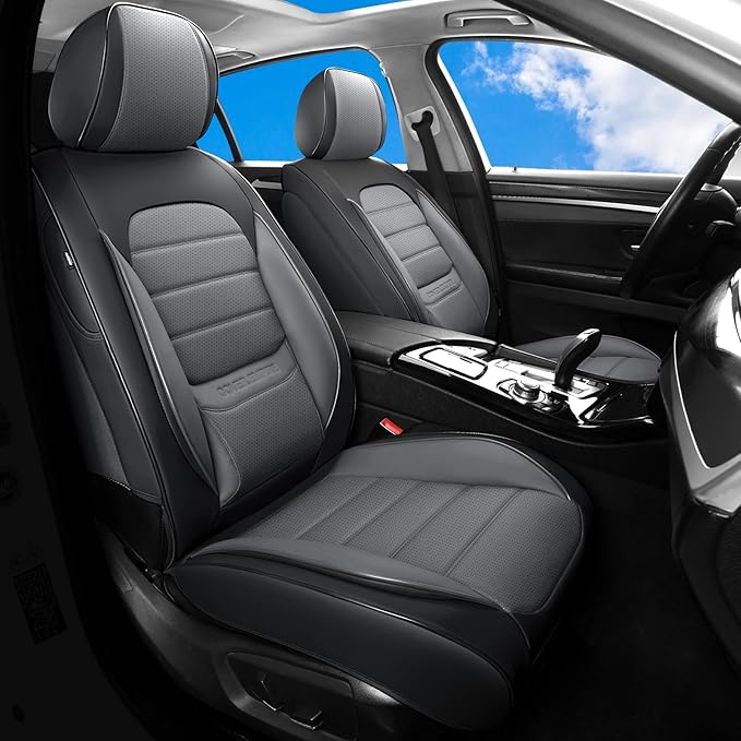 Car Seat Covers Full Set, Universal Leather Seat Covers for Cars, Breathable & Waterproof Automotive Seat Cover for Most Seda