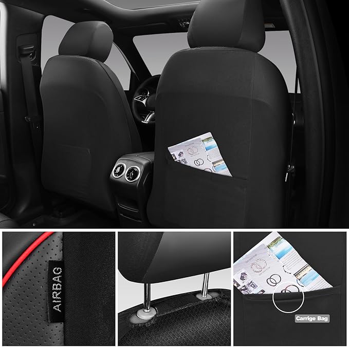 CAR PASS Comfortable 3D Foam Mesh Leather Car Seat Covers Front, Air Cool Mesh Breathable Front Seat Covers for Car, Universa