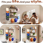 Keebofly Hat Rack for Wall with Shelf, Hat Holder Organizer for 100+ Caps Bennies,Hat Storage with Perfumes & Cosmetics Displ