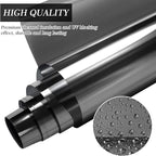 HIDBEA One Way Window Film, Daytime Privacy Sun Blocking Reflective Window Film No Glue Static Cling Heat Control Window Tinting Film for Home and Office, Black Silver, 35.4 x 196.8 Inch
