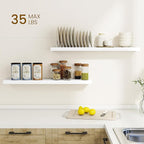 Dreamland 36Inch Floating Shelves for Wall, Rustic Wooden White Floating Shelves for Bathroom|Bedroom|Kitchen, Deep Wall Moun