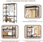 Dttwacoyh Portable Closets for Hanging Clothes, Clothing Rack with Shelves,Easy to Assembly,Suitable for Cloakroom,Bedroom,Li
