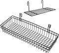 2pcs Metal Wire Wall Mount Baskets Grid Wall Storage Basket for Office Kitchen Bathroom
