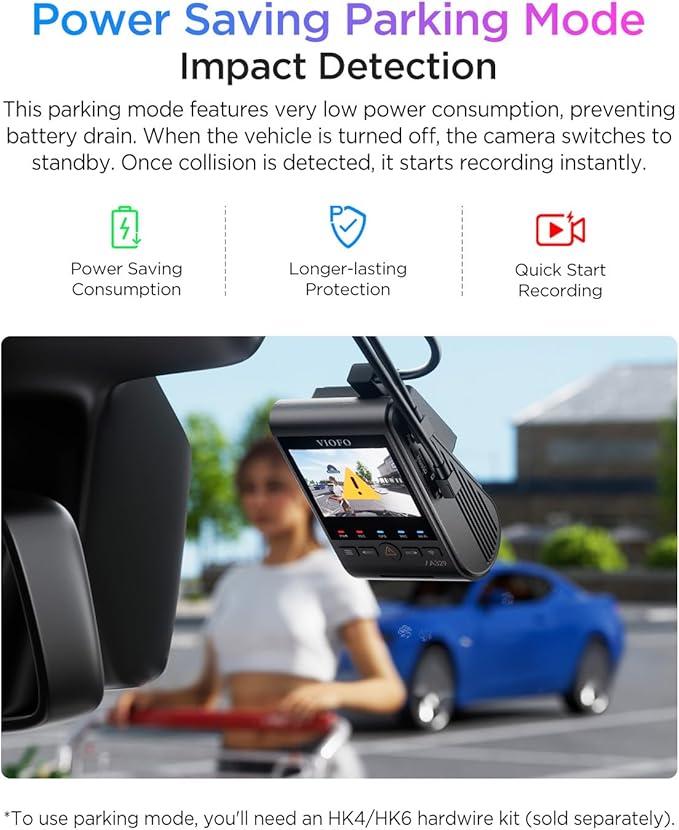 VIOFO A329S 4K 60FPS Dash Cam Front and Rear, 4K+2K Dual Dash Camera for Cars, Power Saving Parking Mode, Wi-Fi 6 App Control