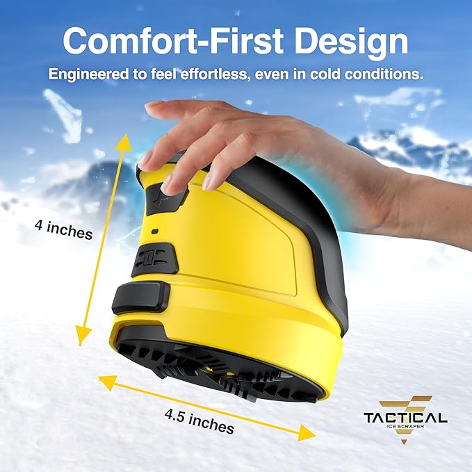 Tactical Ice Scraper Electric Scrapers for Car Windshield with Motorized Rotating Disc Rechargeable Cordless Scratch Free Best Ice Scrapper & Snow Remover Tool for Winter Driving