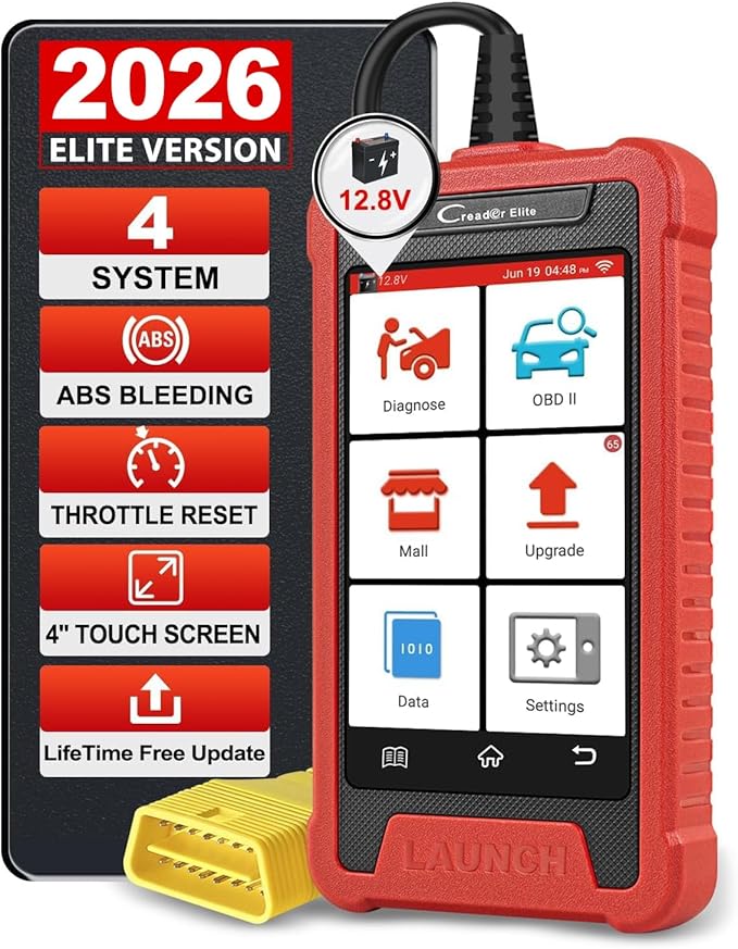 LAUNCH Elite ABS Bleeding Scan Tool,Engine Transmission ABS SRS OBD2 Scanner Diagnostic Tool,Throttle Reset Code