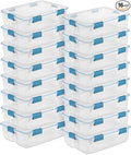 Sterilite 16-Pack Gasket Box, Weather-Resistant Storage Bins with Latching Lids, 37 Quart - Heavy-Duty Organizing Containers 