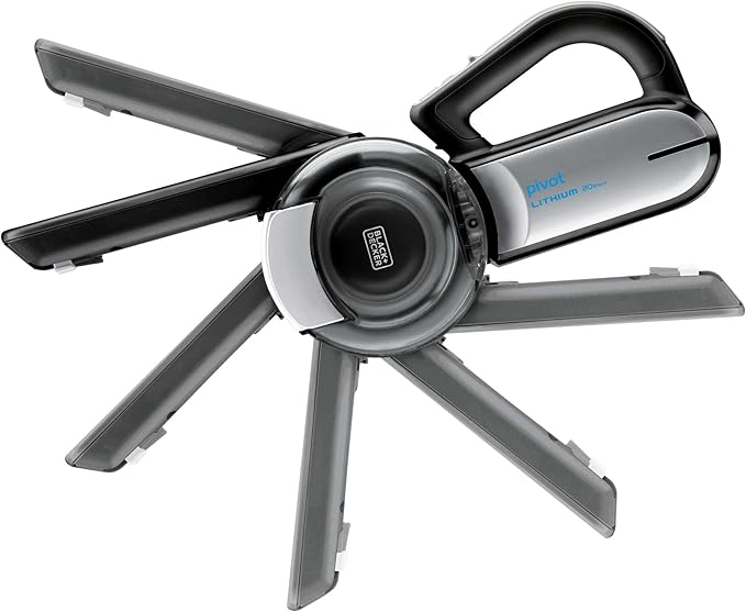 BLACK+DECKER dust buster PIVOT VAC Handheld Vacuum Cordless, Car Vacuum Portable Rechargeable, Extendible Crevice Tool and 20