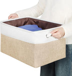 Kntiwiwo Foldable Storage Bin Collapsible Fabric Storage Basket Cube with Durable Handles Closet Organizer Bins for Organizin