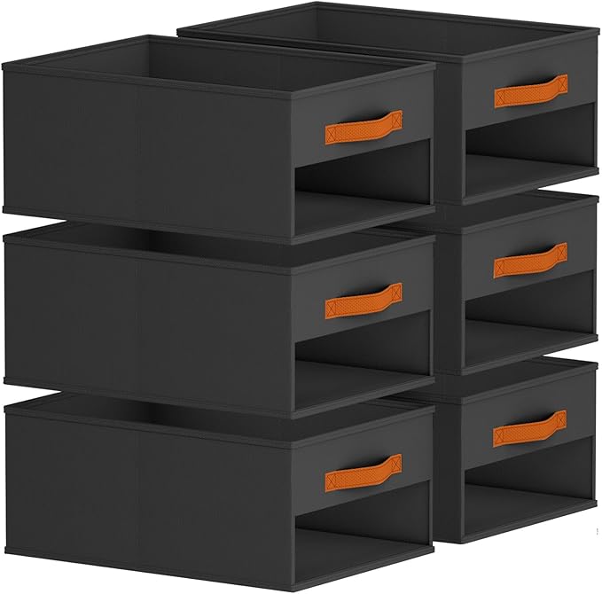 Homsorout Drawer Organizers and Storage - 6 Pack Foldable Pants Organizer with Clear Window & Handles, Fabric Closet Organize