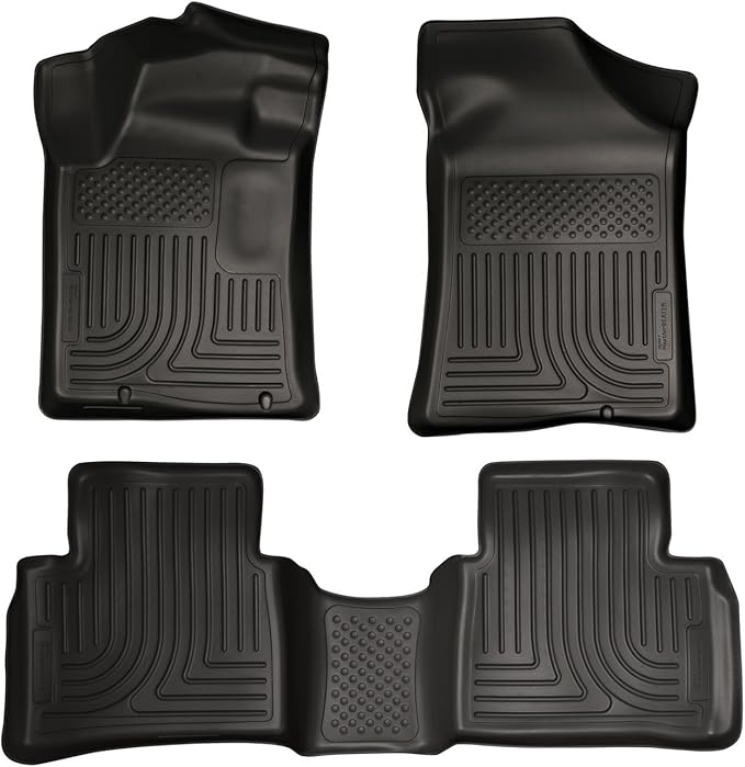 Husky Liners Weatherbeater Floor Mats | Fits 2013-2018 Nissan Altima (for 2013 Fits Models with Build Date of 11/01/12 or Higher ONLY)| Front & 2nd Row, 3-pc Black - 99641