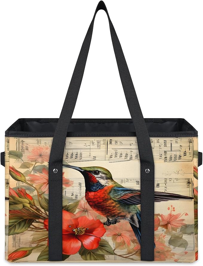 Reusable Grocery Bags Heavy Duty Shopping Bags Foldable Large Tote Bags with Long Handles & Hard Bottom