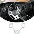 Hoolcar Interior Steering Wheel Cover ABS Trim for 2010-2017 Dodge RAM 1500 Accessories, White