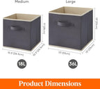 Lifewit Storage Cubes, Foldable Decorative Fabric Storage Baskets for Organizing Home Organizers with Handles for Shelves, Cl