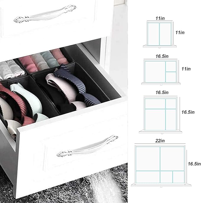homyfort Dresser Drawer Organizer, Foldable Cloth Storage Box Closet Cube Basket Bins Containers Divider with Drawers for Und