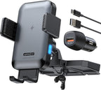 APPS2Car Wireless Car Charger Mount CD Slot Auto Clamping 15W Fast Charging CD Phone Holder for Car Wireless Charger Fit for iPhone 17 16 15 14 13 12 Pro Max, Samsung S25 S24, Google, LG etc.