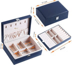 Voova Jewelry Box Organizer for Women Girls, 2 Layer Large Men Jewelry Storage Case,PU Leather Display Jewellery Holder with 