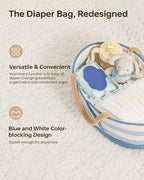 Baby Diaper Caddy Organizer - Portable Cotton Rope Diaper Caddy Basket for Nursery, Gift for Baby Shower List, Storage for Di