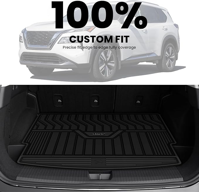 LASFIT Cargo Mat for Rogue 2021-2026, All Weather TPE Custom Fit Easy Clean Durable No-Curling Trunk Mat for Rogue 2026 2025 2024 2023 2022 2021 Cargo Liner, Black