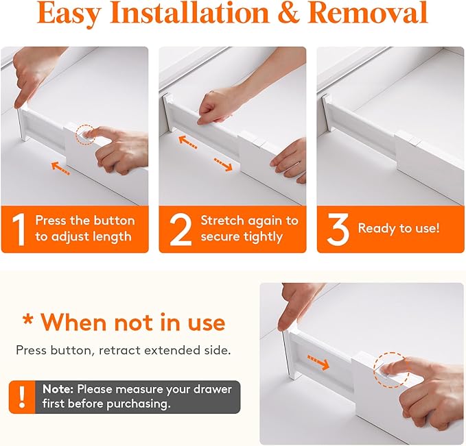 Lifewit 12 Pack 4" High Drawer Dividers 34-56cm/13.5-22" Adjustable Drawer Organizer for Clothes/Utensils, Expandable Drawer 