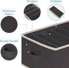 3 Pcs Large Size Wardrobe Clothes Organizers 6 Grids for Pants, Jeans, Sweater, T-shirt, Dress Stackable Closet Drawer Organi