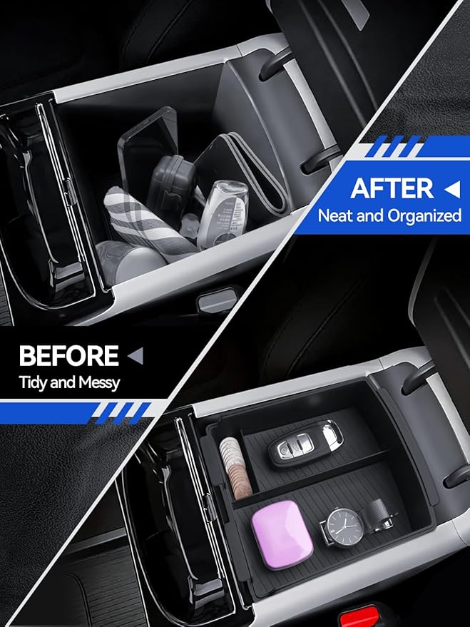 for 2026 Tucson Center Console Organizer Double-Layer 2025-2026 Tucson(Limited) & Tucson Hybrid Accessories Armrest Box Organizer+Lower Center Console Tray-ONLY Fit Tucson with Electronic Shift