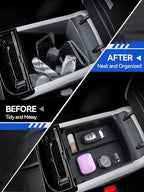 for 2026 Tucson Center Console Organizer Double-Layer 2025-2026 Tucson(Limited) & Tucson Hybrid Accessories Armrest Box Organizer+Lower Center Console Tray-ONLY Fit Tucson with Electronic Shift