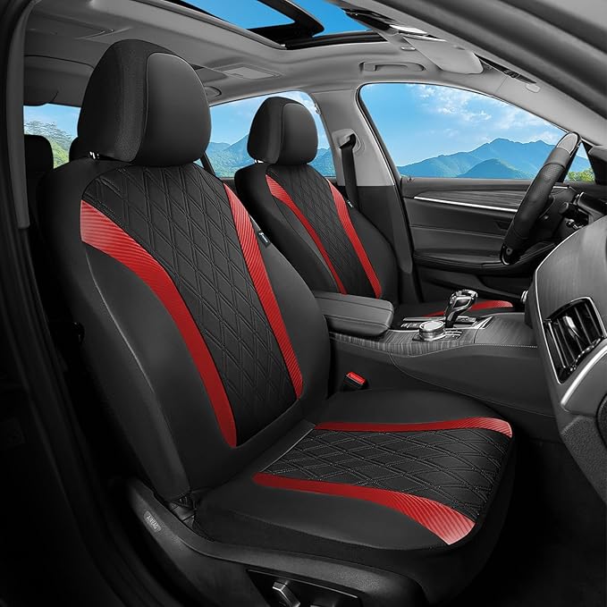 FLORICH Car Seat Covers Full Set, Leather Seat Covers for Cars, Car Seat Protector Waterproof Breathable, Universal Automotiv