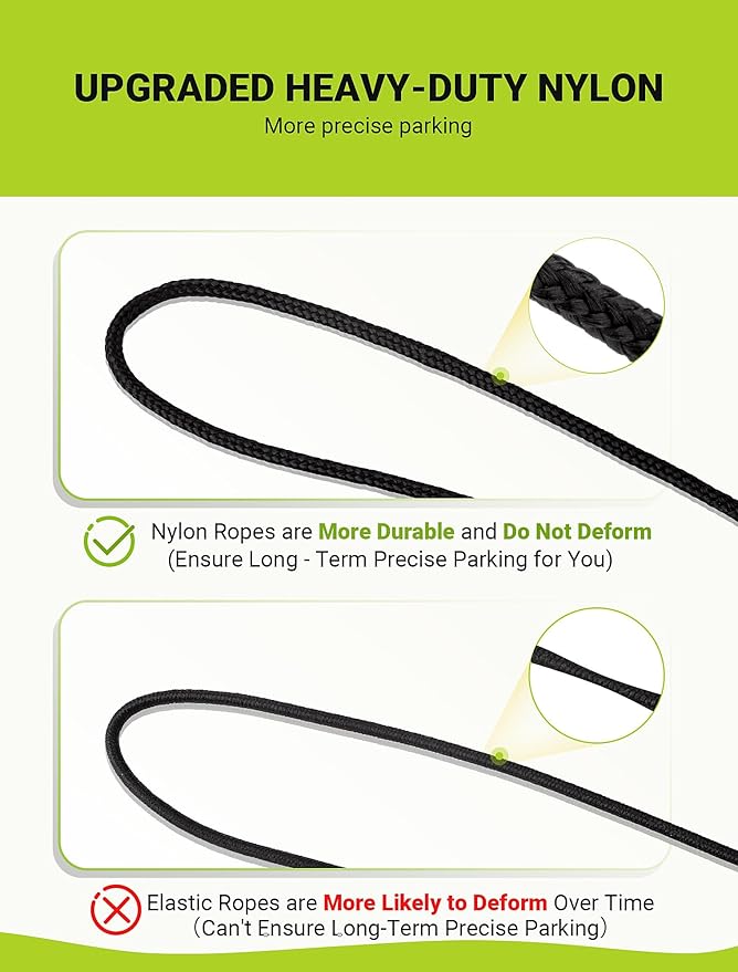 4-Packs Garage Tennis Ball Parking Aid with Non-Elastic String, Garage Ball for Parking with Adjustment Buckle, Easy Installation, Car Stop Indicator for Garage Accessories