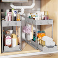 Simple Trending Under Sink Organizer 2 Pack, Sink Pull-Out Sliding Storage Cabinet, 2-Tier Under Shelf Organizer for Kitchen 