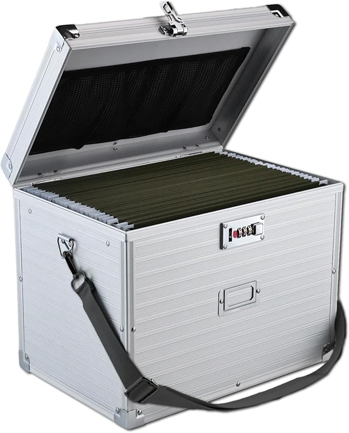 File Storage Cabinet File Organizer Document Organizer File Box in Office and Home with Combination Lock with 20 Letter Size 