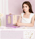 Enthralite Jewelry Box large for Dresser: Women Necklace Ring Storage Organizer with Compartments - Elegant Earring Holder Di
