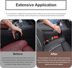 Universal Car Seat Gap Filler Plug Strip, Auto Seat Gap Organizer with Seat Belt & Storage Slot, 2 Pack Car Seat Catcher Accessories Fit Car SUV Truck for the Space Between Seat and Console, Brown
