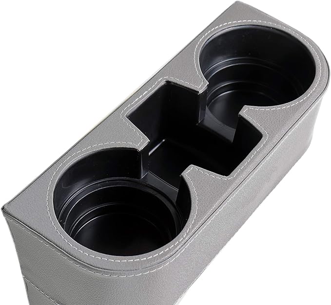 Car Seat Organizer Cup Drink Holders Multi Functional Gap Filler Storage Box Insert Organization Helps Reduce Distracted Driving&Holds Phone Mount Mug Bottle Cellphone (PUBD-Gray)