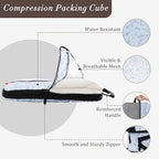 U+U 8 Set Compression Packing Cubes - Ultralight Travel Organizers with Laundry Bag and Cosmetic Bag, Space-Saving Suitcase O