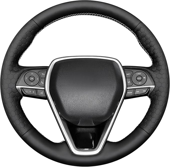 MEWANT Breathable Hand Sewn Car Steering Wheel Cover for Toyota Camry 2018-2019 / Toyota Avalon 2019 / Toyota Corolla 2019-2020 / Toyota RAV4 2019 Steering Wheel Accessories