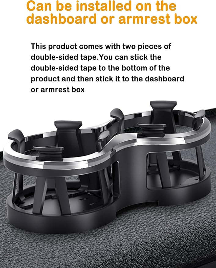 Kwak's Car Cup Holder Expander, 2 in 1 Extra Cup Holder Adapter Extender for Car with Expandable Insert, Fits Drink Cup,Tea Cup,Soda Can,Car Ashtray, etc