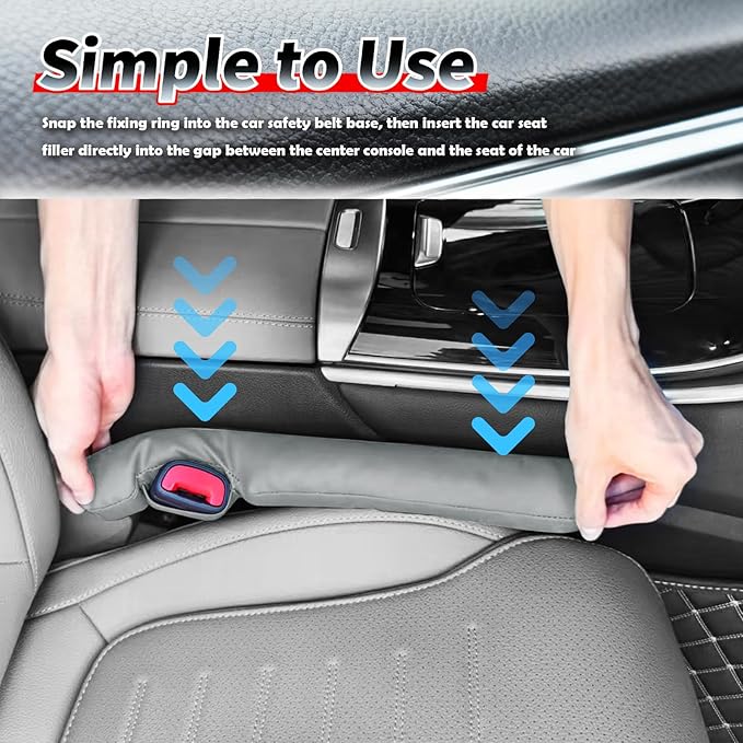 Aokdom 2026 2PCS Upgraded Car Seat Gap Filler with Fixing Ring,Elastic Car Gap Filler to Avoid Dropping Cell Phones/Keys,Essential Cars Gaps Seat Fillers Cars Accessories (Sage Green)