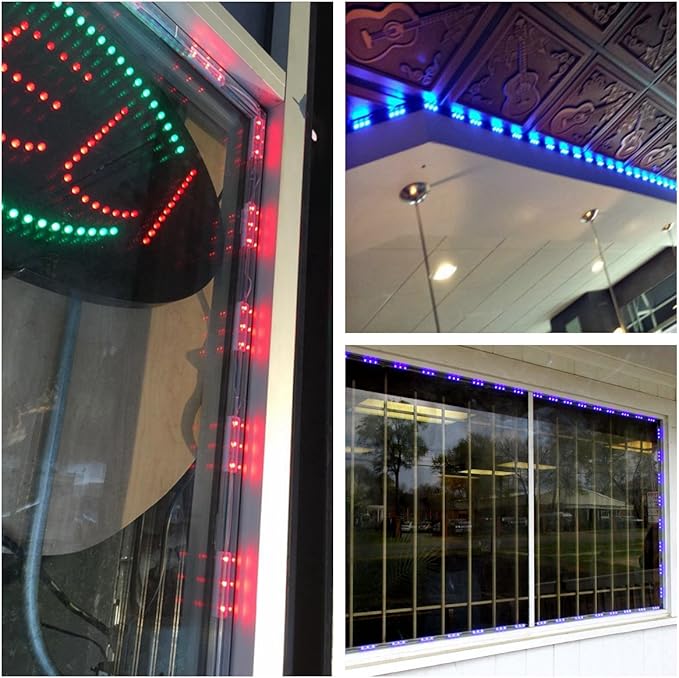 10FT Storefront Window LED Light Kit 5050 RGB Injection LED Module Light with Power Plug and 24 Key Remote Controller