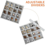 Fixwal Jewelry Organizers and Storage, 14in Stackable Jewelry Drawer Organizer, Set of 5 Jewelry Trays with Removable Divider