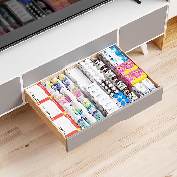 Yieach 12 Pack Clear Expandable Deep Drawer Separators From 15 to 21'' - 3.2 Inch Tall Acrylic Drawer Dividers for Clothes,Dr