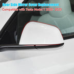 Jaronx Compatible with Tesla Model Y Side Mirror Cover Replacement 2020 2021 2022 2023 2024, Left Driver Side Pearl White Door Rearview Mirror Cover Cap for Tesla Model Y Accessories