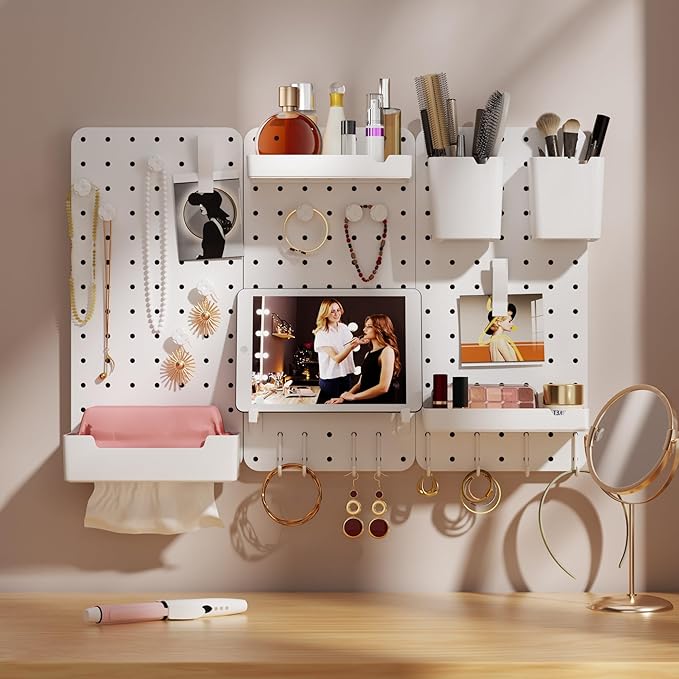 Pegboard Combination Kit - Pegboards and Accessories Modular Hanging for Wall Organizer, Crafts Organization, Ornaments Displ