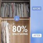 Hanging Vacuum Storage Bags, 6 Pack (53 x27.6 inch), Vacuum Seal bags for Clothing, Garment Storage for Coat, Jacket, Suits, 