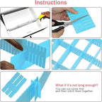 40Pcs Drawer Dividers, Adjustable Drawer Organizer for Socks, Underwear, Makeup, Can Help Tidy Kitchen, Bedroom, Dresser Blue