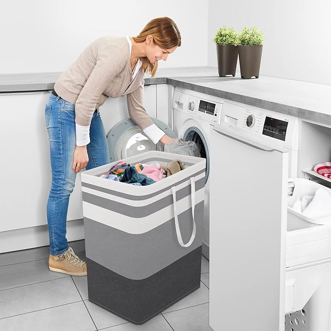 StorageRight Laundry Basket Hamper Large Collapsible Laundry Hamper with Easy Carry Handles，Freestanding Clothes Hampers for 